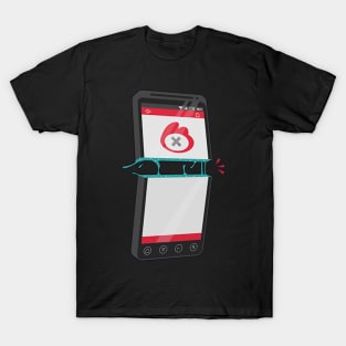 Smartphone cut in two - Digital drawing - Colour drawing T-Shirt